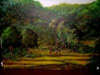 Java - Javanese Panorama - Oil On Canvas